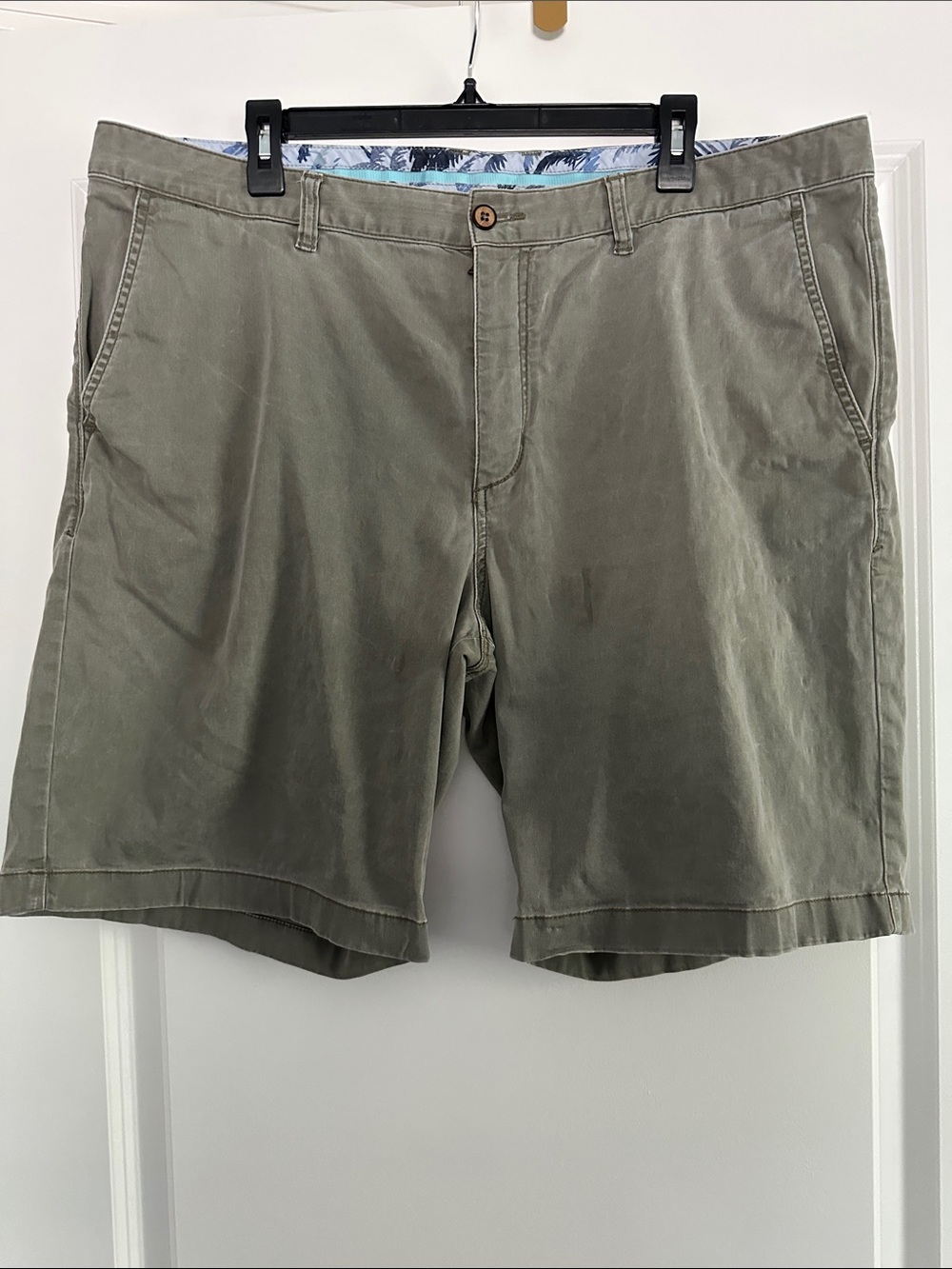 Tommy Bahama Olive Green Flat Front Chino Shorts